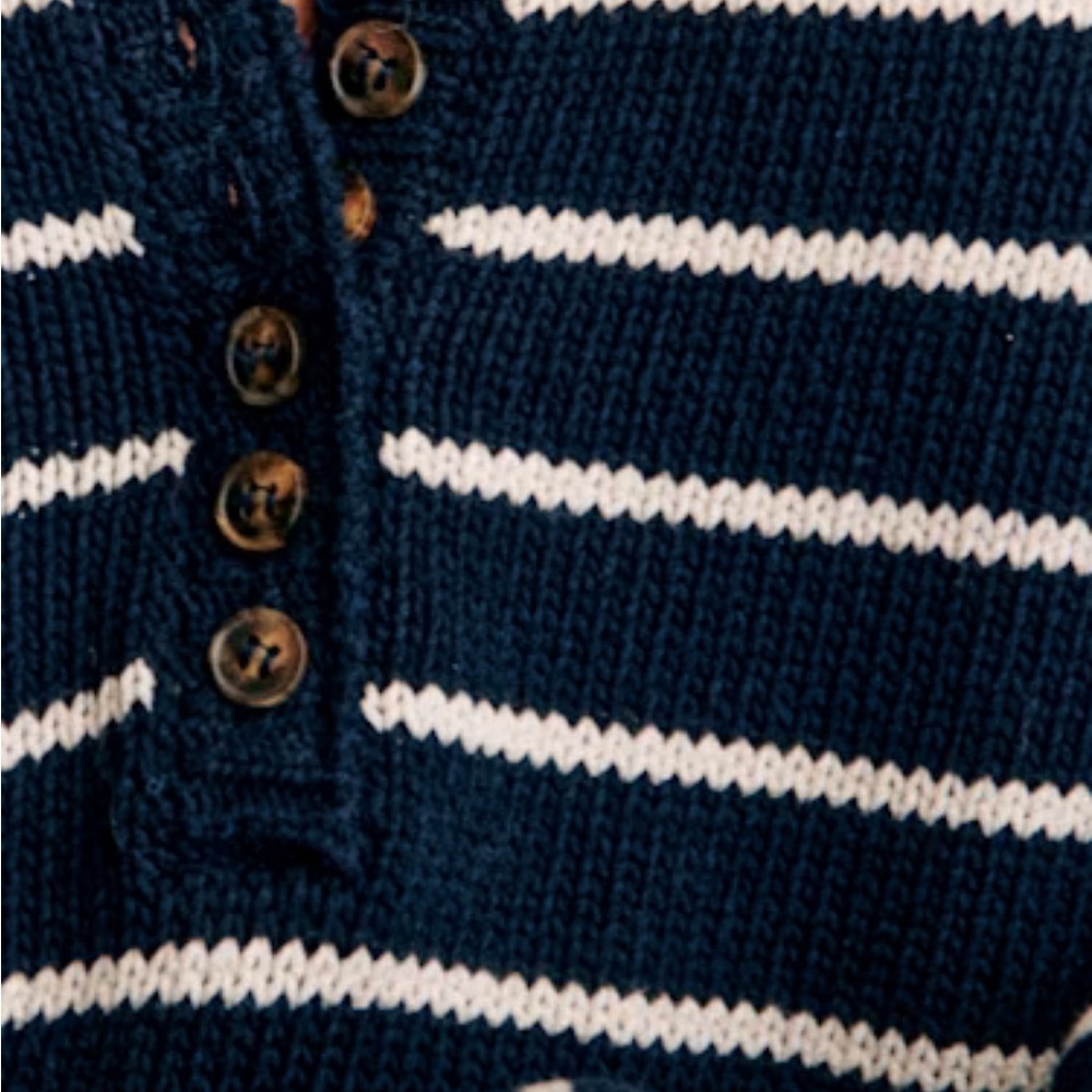 Sezane LÉONTINE JUMPER Navy and White Striped Sweater Size Small - Picture 9 of 9